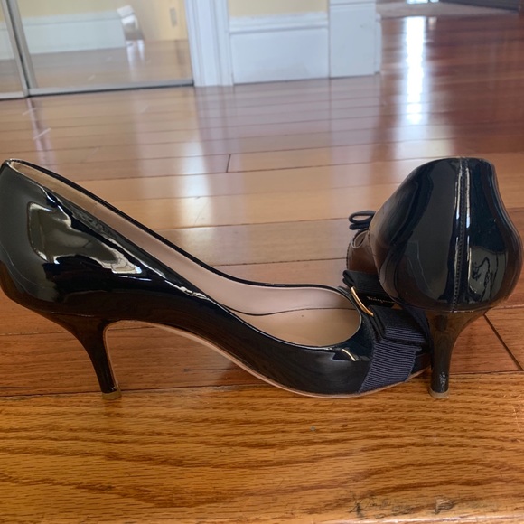 Salvatore Ferragamo Patent Leather Peep Toe Shoes - Picture 4 of 7